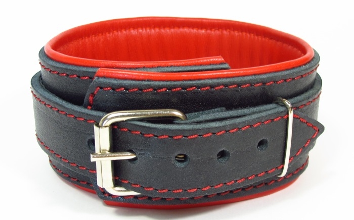 Ошейник с подкладом "BDSM-Арсенал" чёрный, кожа 