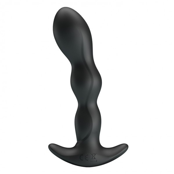 Массажер простаты с вибрацией "Pretty Love Special Anal Massager" рельефный, черный 