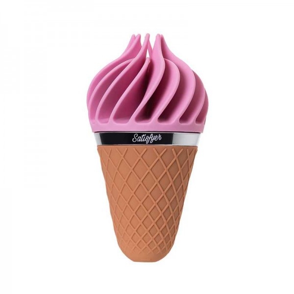Вибратор-ротатор "Satisfyer Sweet Temptation" в виде мороженого, розовый 